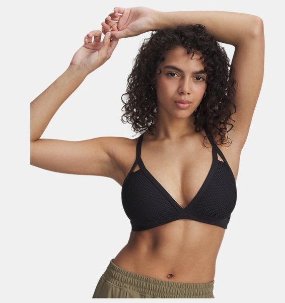 Siyah Kadın UA Meridian Mesh Bralette Spor Sütyeni