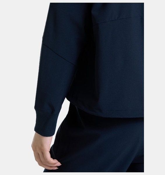 Siyah Kadın UA Dokuma Tam Boy Fermuarlı Mont