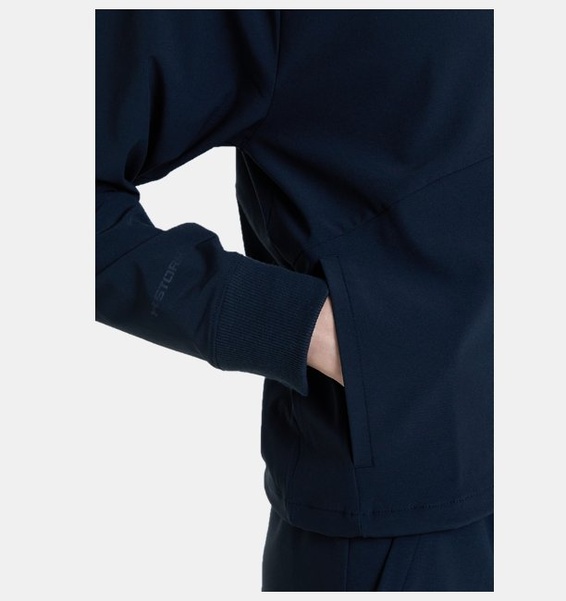 Siyah Kadın UA Dokuma Tam Boy Fermuarlı Mont