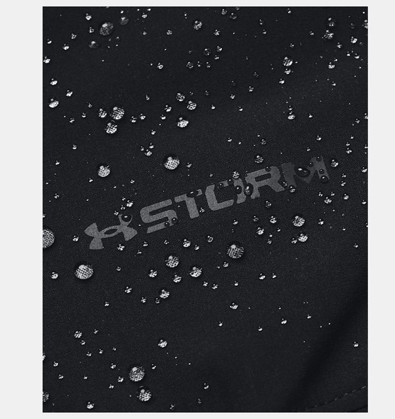 Siyah Kadın UA Dokuma Tam Boy Fermuarlı Mont