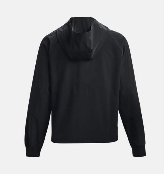 Siyah Kadın UA Dokuma Tam Boy Fermuarlı Mont