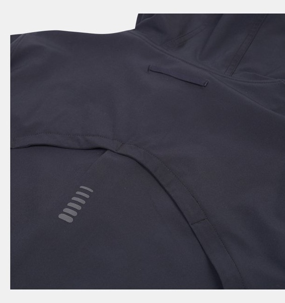 Siyah Kadın UA Dokuma Tam Boy Fermuarlı Mont