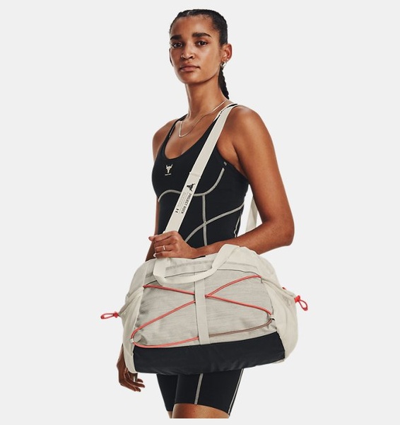 Beyaz Kadın UA Project Rock Gym Bag SM Spor Çanta