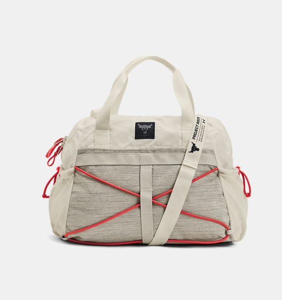 Beyaz Kadın UA Project Rock Gym Bag SM Spor Çanta