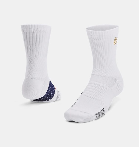 Beyaz Unisex UA Curry UA Playmaker Tekli Paket Mid Çorap