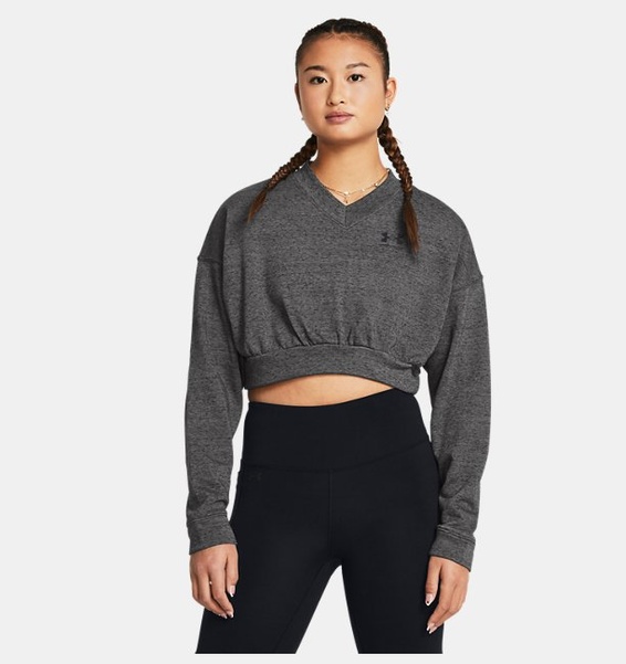 Gri Kadın UA Rival Terry Oversized Crop Crew Sweatshirt