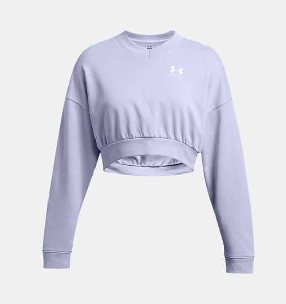 Lila Kadın UA Rival Terry Oversized Crop Crew Sweatshirt