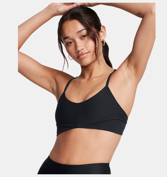 Siyah Kadın UA Meridian Rib Spor Sütyeni