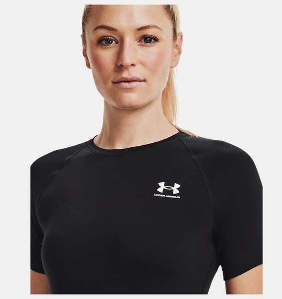 Siyah Kadın HeatGear® Compression Kısa Kollu