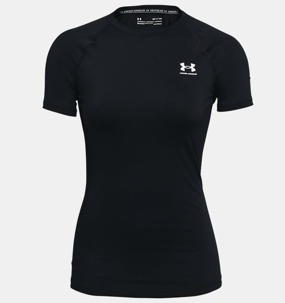 Siyah Kadın HeatGear® Compression Kısa Kollu