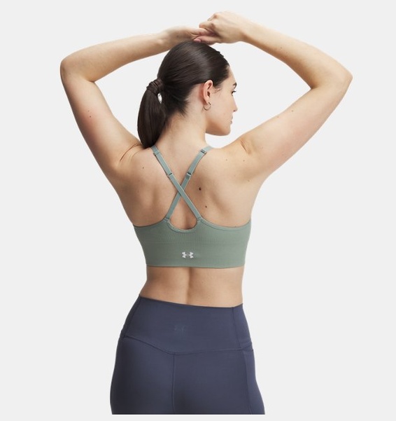 Yeşil Kadın UA Vanish Dikişsiz Low Spor Sütyeni