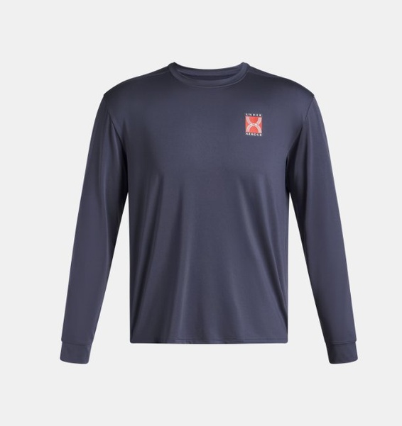 Gri Erkek UA Run 96 Uzun Kollu T-shirt