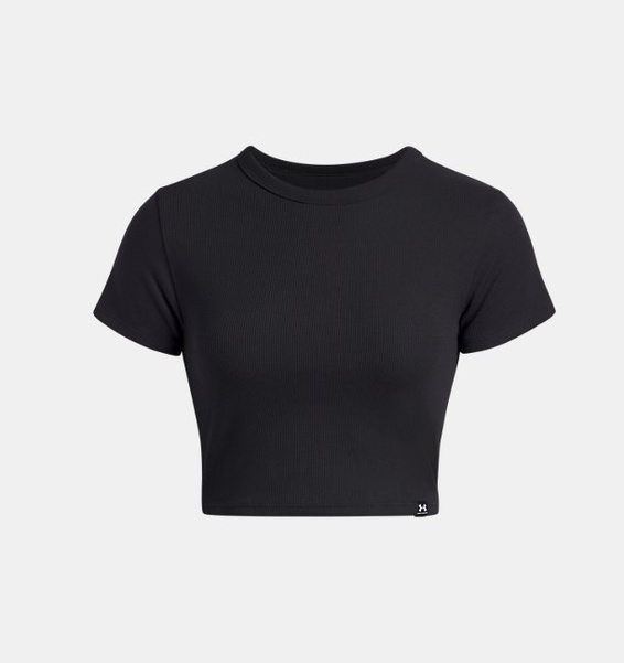 Siyah Kadın UA Rival Rib Baby Tee T-shirt