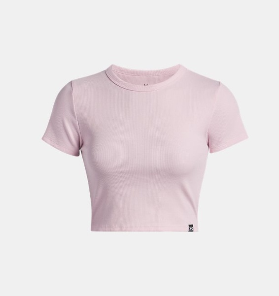 Pembe Kadın UA Rival Rib Baby Tee T-shirt