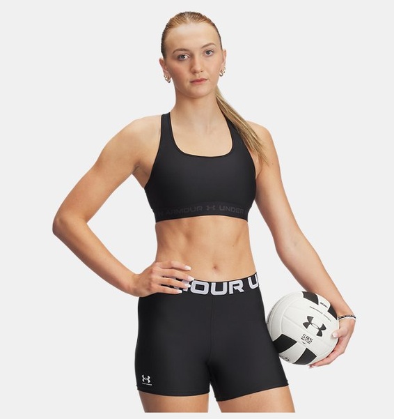Siyah Kadın UA Crossback Mid Spor Sütyeni