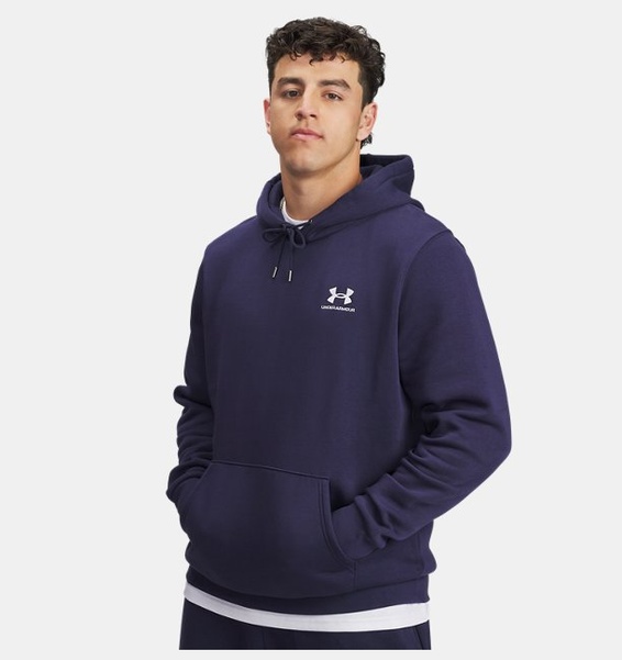 Lacivert Erkek UA Icon Fleece Kapüşonlu Üst