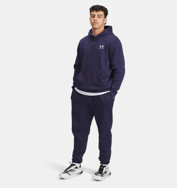 Lacivert Erkek UA Icon Fleece Kapüşonlu Üst