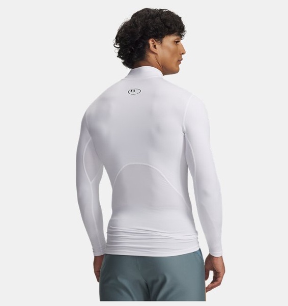 Beyaz Erkek UA CG Armour Comp Mock Uzun Kollu T-shirt