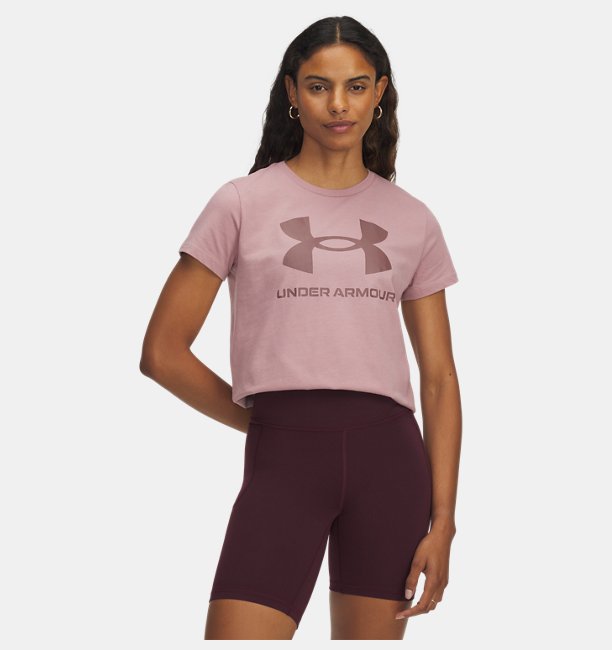 Kadın UA Sportstyle Graphic Kısa Kollu T-shirt Pembe