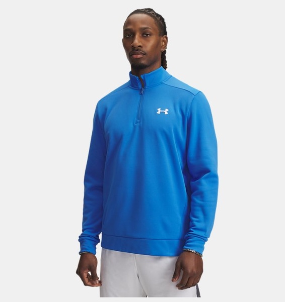 Mavi Erkek UA Armour Fleece 1/4 Fermuarlı Sweatshirt