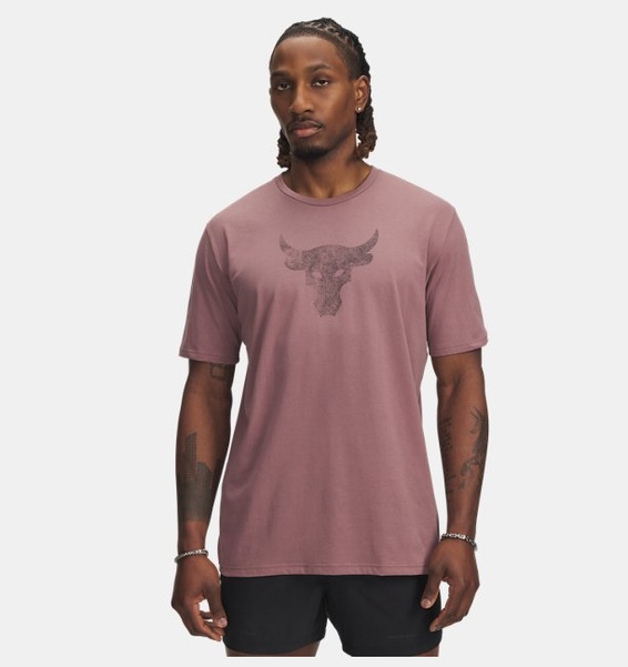 Kahverengi Erkek UA Project Rock Brahma Bull Kısa Kollu T-shirt