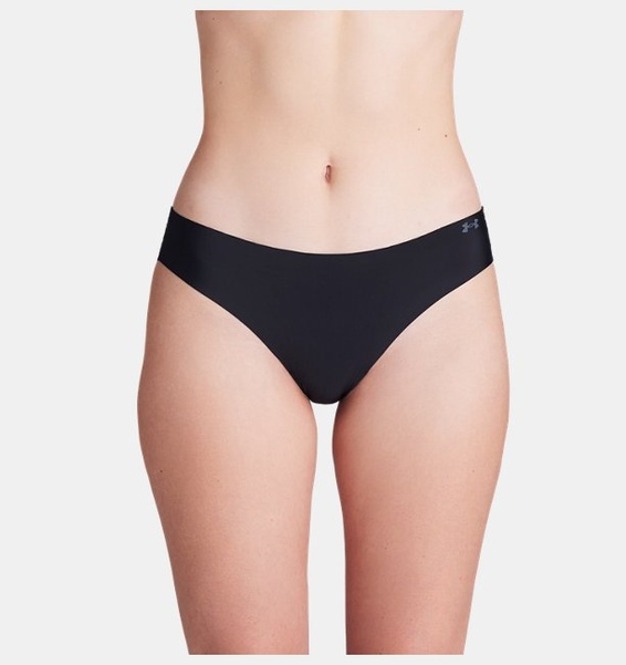 Siyah Kadın UA Pure Stretch No Show Bikini-Solid 3'lü Paket İç Giyim