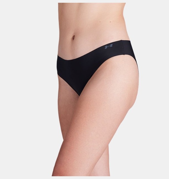 Siyah Kadın UA Pure Stretch No Show Bikini-Solid 3'lü Paket İç Giyim