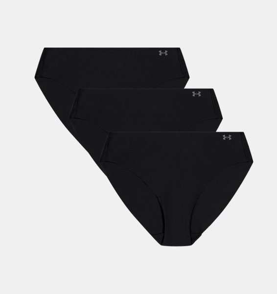 Siyah Kadın UA Pure Stretch No Show Bikini-Solid 3'lü Paket İç Giyim