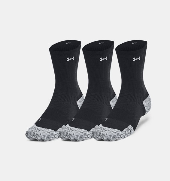 Siyah Unisex UA Ad Run Cushion 3'lü Crew Çorap