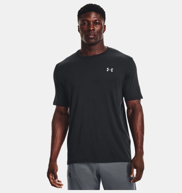 Erkek UA Left Chest Lockup Kısa Kollu T-shirt Siyah