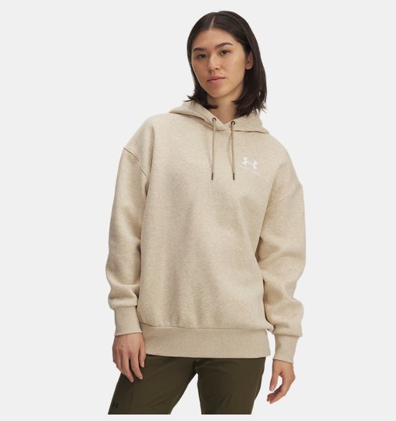 Kahverengi Kadın UA Icon Fleece Oversized Kapüşonlu Üst