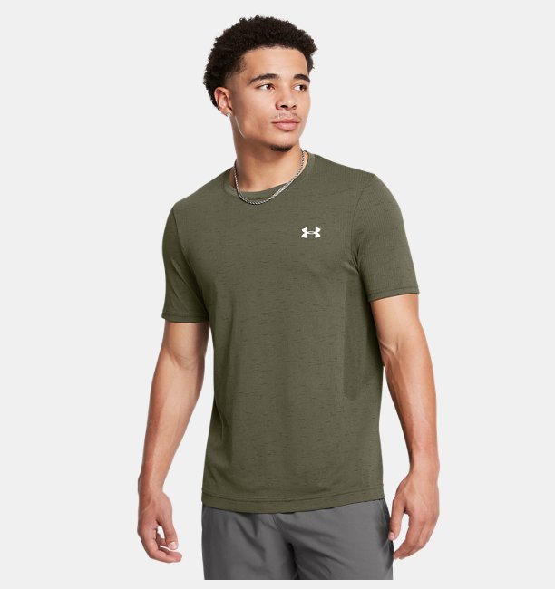 Erkek UA Vanish Dikişsiz Kısa Kollu T-shirt Yeşil