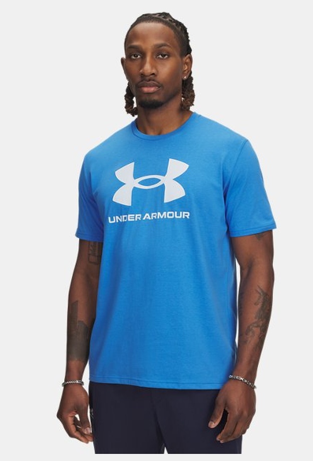 Erkek UA Sportstyle Logo Update Kısa Kollu T-shirt Mavi