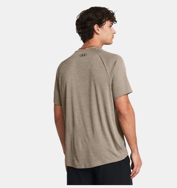 Kahverengi Erkek UA Tech Textured Kısa Kollu T-shirt