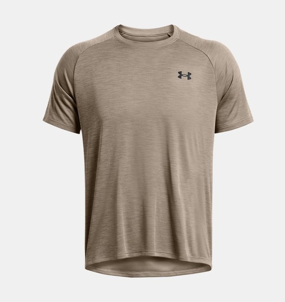 Kahverengi Erkek UA Tech Textured Kısa Kollu T-shirt