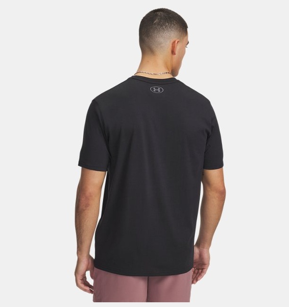 Siyah Erkek UA Project Rock Brahma Bull Kısa Kollu T-shirt