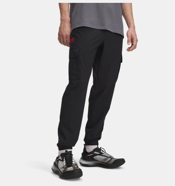 Siyah Erkek UA Vibe Dokuma Cargo Pantolon