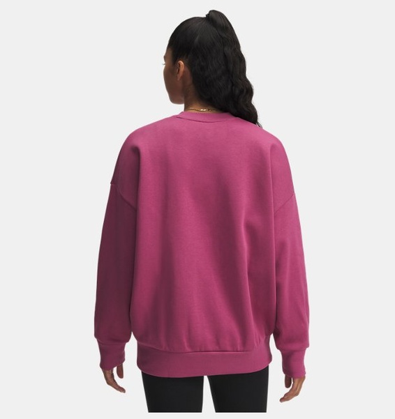 Kırmızı Kadın UA Rival Fleece Oversized Bisiklet Yaka Sweatshirt