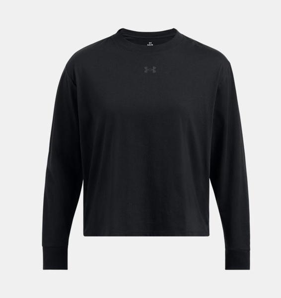 Siyah Kadın UA Boxy Uzun Kollu T-Shirt