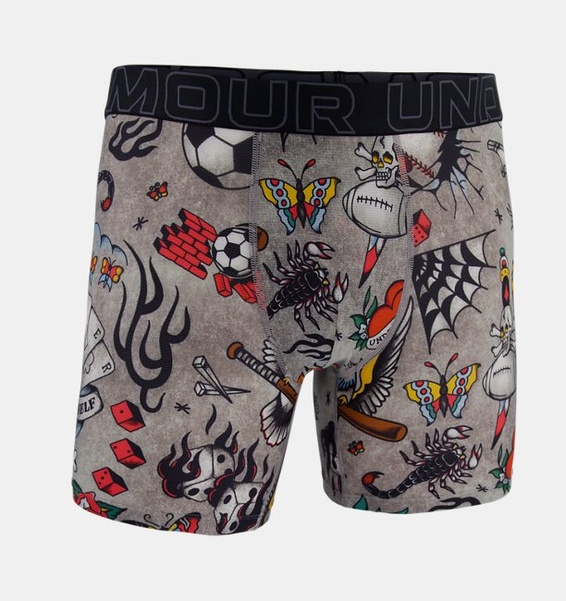 Siyah Erkek UA Performance Tech Mesh - Graphic 6 Inch (Energy Singles) İç Giyim