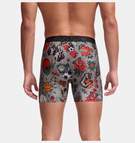 Siyah Erkek UA Performance Tech Mesh - Graphic 6 Inch (Energy Singles) İç Giyim