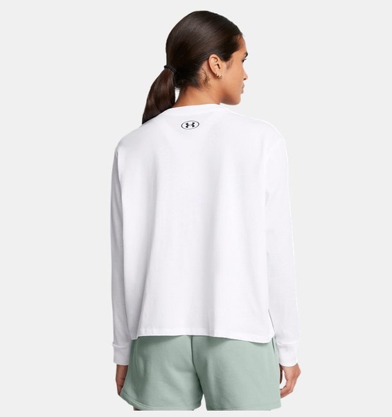 Beyaz Kadın UA Boxy Uzun Kollu T-Shirt