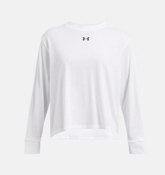 Beyaz Kadın UA Boxy Uzun Kollu T-Shirt