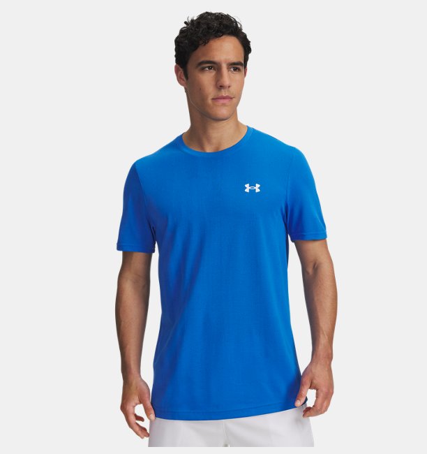 Erkek UA Vanish Seamless Novelty Kısa Kollu T-Shirt Mavi