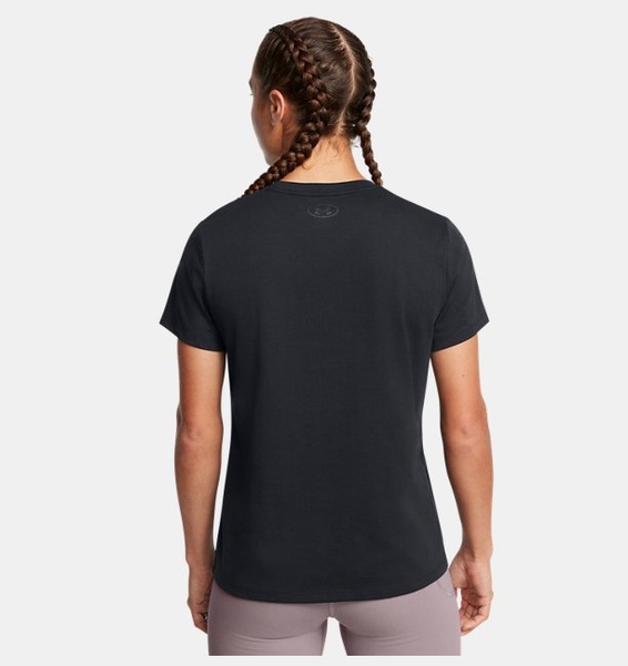 Siyah Kadın UA Simple Branded Kısa Kollu T-shirt