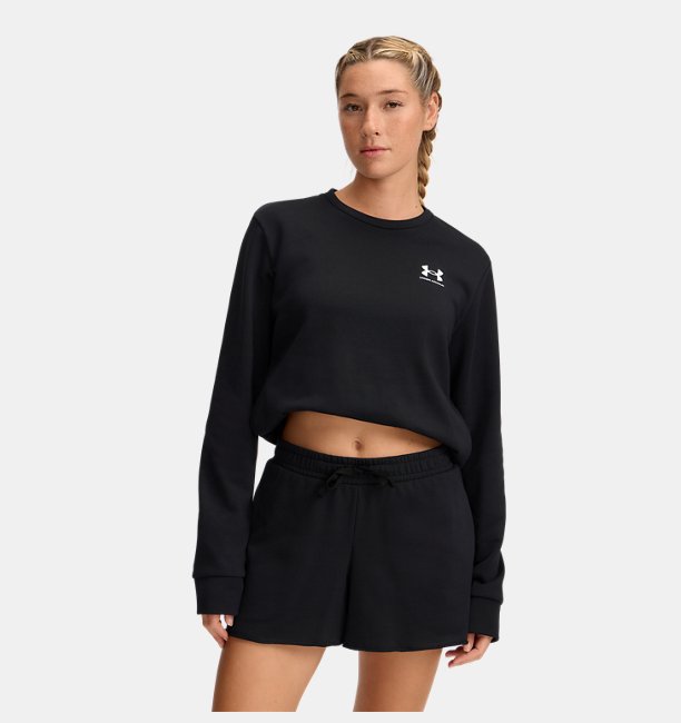 Kadın UA Rival Terry Crew Sweatshirt Siyah