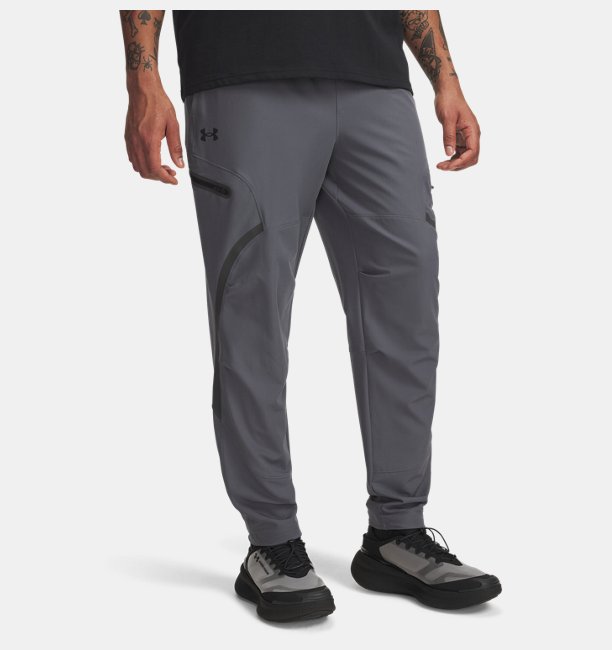 Erkek UA Unstoppable Woven Kargo Eşofman Altı Gri