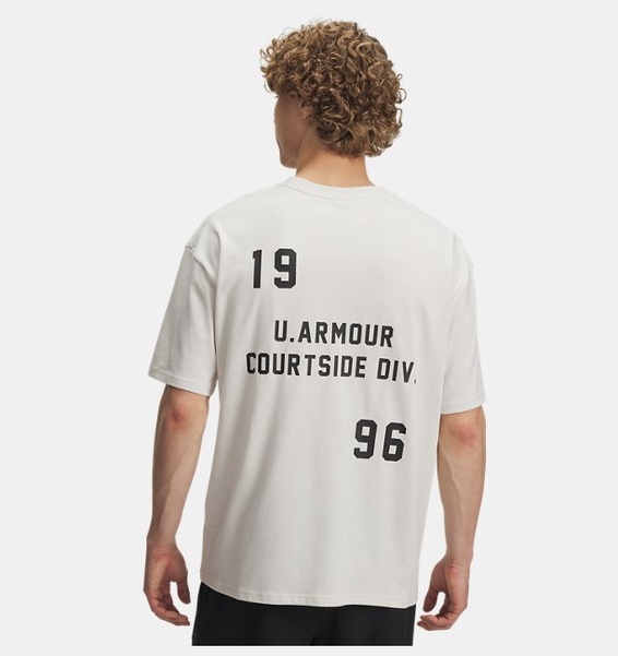 Beyaz Erkek UA Heavyweight Oversize Hoops Courtside T-Shirt