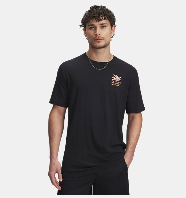Erkek UA 60/40S Can't Hoop Kısa Kollu T-Shirt Siyah