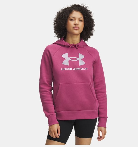 Kırmızı Kadın UA Rival Fleece Shimmer Kapüşonlu Sweatshirt